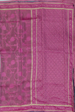 Load image into Gallery viewer, Banaras Crepe Saree with Shimmer Body and Contrast Blouse.
