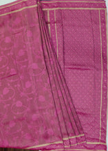 Load image into Gallery viewer, Banaras Crepe Saree with Shimmer Body and Contrast Blouse.
