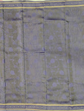 Load image into Gallery viewer, Banaras Crepe Saree with Shimmer Body and Contrast Blouse.
