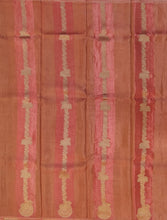 Load image into Gallery viewer, Banaras Crepe Saree with Self Colored Tissue Stripes and Motifs comes with Contrast Blouse
