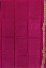 Load image into Gallery viewer, Banaras Crepe Saree with Self Colored Tissue Stripes and Motifs comes with Contrast Blouse
