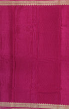 Load image into Gallery viewer, Banaras Crepe Saree with Thin Zari Stripes,Self Color Border,Paluu and Contrast Butti Blouse
