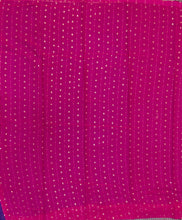 Load image into Gallery viewer, Banaras Crepe Saree with Thin Zari Stripes,Self Color Border,Paluu and Contrast Butti Blouse
