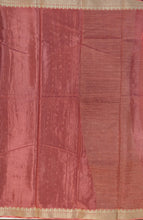 Load image into Gallery viewer, Banaras Crepe Saree with Thin Zari Stripes,Self Color Border,Paluu and Contrast Butti Blouse
