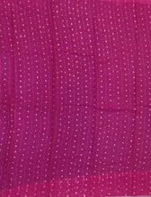 Load image into Gallery viewer, Banaras Crepe Saree with Thin Zari Stripes,Self Color Border,Paluu and Contrast Butti Blouse
