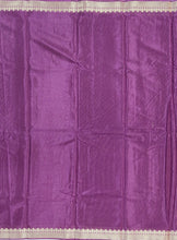 Load image into Gallery viewer, Banaras Crepe Saree with Thin Zari Stripes,Self Color Border,Paluu and Contrast Butti Blouse
