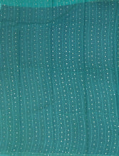 Load image into Gallery viewer, Banaras Crepe Saree with Thin Zari Stripes,Self Color Border,Paluu and Contrast Butti Blouse
