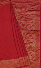 Load image into Gallery viewer, Banaras Khaddi Georgette Saree with Zari Buttis all over,Self Color Border,Paluu and Blouse-Red Color
