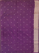 Load image into Gallery viewer, Banaras Georgette Saree with Paisley Buttis all over with Contrast Border,Paluu and Blouse- Dark Green
