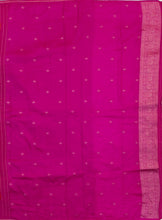 Load image into Gallery viewer, Banaras Georgette Saree with Paisley Buttis all over with Contrast Border,Paluu and Blouse- Lime Green
