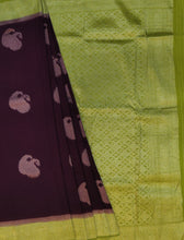 Load image into Gallery viewer, Banaras Georgette Saree with Paisley Buttis all over with Contrast Border,Pallu and Blouse-Maroon
