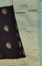 Load image into Gallery viewer, Banaras Georgette Saree with Paisley Buttis all over with Contrast Border,Pallu and Blouse-Black
