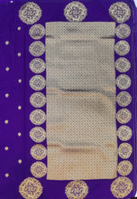 Load image into Gallery viewer, Banaras Georgette Borderless  Saree with Zari Buttis all over,Self Color Border,Paluu and Blouse-Jamoon Color

