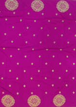Load image into Gallery viewer, Banaras Georgette Borderless Saree with Zari Buttis all over,Self Color Border,Pallu and Blouse-Rani Color

