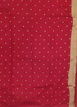 Load image into Gallery viewer, Banaras Georgette Borderless Saree with Zari Buttis all over,Self Color Border,Paluu and Blouse-Red Color
