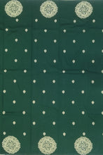 Load image into Gallery viewer, Banaras Georgette Borderless Saree with Zari Buttis all over,Self Color Border,Pallu and Blouse-Bottle Green Color
