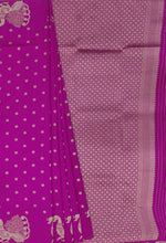 Load image into Gallery viewer, Banaras Georgette Borderless Saree with Zari Buttis all over,Self Color Border,Pallu and Blouse-Rani Color
