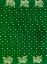Load image into Gallery viewer, Banaras Georgette Borderless Saree with Zari Buttis all over,Self Color Border,Pallu and Blouse-Leaf Green Color
