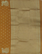 Load image into Gallery viewer, Banaras Georgette Borderless Saree with Zari Buttis all over,Self Color Border,PallLu and Blouse-Mustard Color
