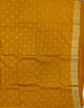 Load image into Gallery viewer, Banaras Georgette Borderless Saree with Zari Buttis all over,Self Color Border,PallLu and Blouse-Mustard Color

