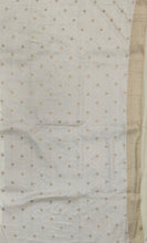 Load image into Gallery viewer, Banaras Georgette Borderless Saree with Zari Buttis all over,Self Color Border,Pallu and Blouse-Off White Color
