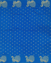 Load image into Gallery viewer, Banaras Georgette Borderless Saree with Zari Buttis all over,Self Color Border,Pallu and Blouse-Blue Color
