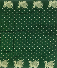 Load image into Gallery viewer, Banaras Georgette Borderless Saree with Zari Buttis all over,Self Color Border,Pallu and Blouse-Bottle Green Color
