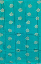 Load image into Gallery viewer, Banaras Crepe Saree with Thin Zari checks and Buttis,Self Color Border,Pallu and Contrast Butti Blouse.
