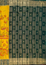 Load image into Gallery viewer, Semi Mysuru Crepe Saree with Kamalkari Printed Body,Contrast Border,Pallu and Blouse.
