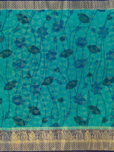 Load image into Gallery viewer, Semi Mysuru Crepe Saree with Kamalkari Printed Body,Contrast Border,Pallu and Blouse.
