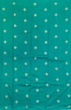 Load image into Gallery viewer, Semi Mysuru Crepe Saree in all over checks-self color comes with beautiful sequence blouse-GREEN COLOR
