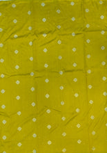Load image into Gallery viewer, Semi Mysuru Crepe Saree in all over checks-self color comes with beautiful sequence blouse-YELLOW MASTARD
