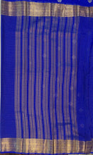 Load image into Gallery viewer, Semi Mysuru Crepe Saree in all over checks-self color comes with beautiful sequence blouse-ROYAL BLUE
