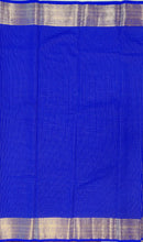 Load image into Gallery viewer, Semi Mysuru Crepe Saree in all over checks-self color comes with beautiful sequence blouse-ROYAL BLUE
