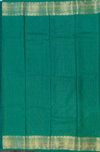 Load image into Gallery viewer, Semi Mysuru Crepe Saree in all over checks-self color comes with beautiful sequence blouse-GREEN COLOR
