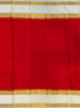 Load image into Gallery viewer, Semi Mysuru Crepe Saree with Contrast Border,Pallu and Blouse -RED COLOR

