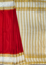 Load image into Gallery viewer, Semi Mysuru Crepe Saree with Contrast Border,Pallu and Blouse -RED COLOR
