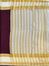 Load image into Gallery viewer, Semi Mysuru Crepe Saree with Contrast Border,Pallu and Blouse -PURPLE COLOR
