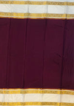Load image into Gallery viewer, Semi Mysuru Crepe Saree with Contrast Border,Pallu and Blouse -PURPLE COLOR
