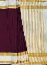 Load image into Gallery viewer, Semi Mysuru Crepe Saree with Contrast Border,Pallu and Blouse -PURPLE COLOR

