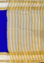 Load image into Gallery viewer, Semi Mysuru Crepe Saree with Contrast Border,Pallu and Blouse -ROYAL BLUE COLOR
