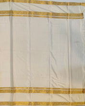 Load image into Gallery viewer, Semi Mysuru Crepe Saree with Contrast Border,Pallu and Blouse -ROYAL BLUE COLOR
