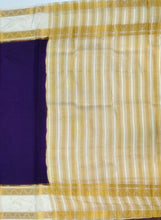 Load image into Gallery viewer, Semi Mysuru Crepe Saree with Contrast Border,Pallu and Blouse -VIOLET COLOR
