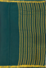 Load image into Gallery viewer, Semi Mysuru Crepe Saree with self Border,Pallu and Blouse -dark green color
