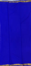 Load image into Gallery viewer, Semi Mysuru Crepe Saree with self Border,Pallu and Blouse -royal blue color

