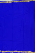 Load image into Gallery viewer, Semi Mysuru Crepe Saree with self Border,Pallu and Blouse -royal blue color
