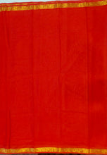 Load image into Gallery viewer, Semi Mysuru Crepe Saree with self Border,Pallu and Blouse -RED COLOR
