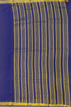 Load image into Gallery viewer, Semi Mysuru Crepe Saree with self Border,Pallu and Blouse -NAVY BLUE

