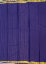Load image into Gallery viewer, Semi Mysuru Crepe Saree with self Border,Pallu and Blouse -NAVY BLUE
