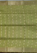 Load image into Gallery viewer, Banaras Chanderi Saree with Self Colored Border,Sequence Pallu and Blouse-CHUTNEY  GREEN COLOUR (Copy)
